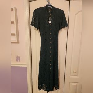Dressy Betsy Hunter Green Lace Dress Size 8